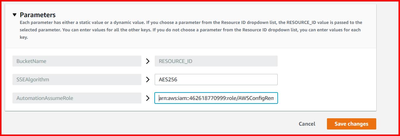 Picture showing setting the other parameters while editing the remediation
